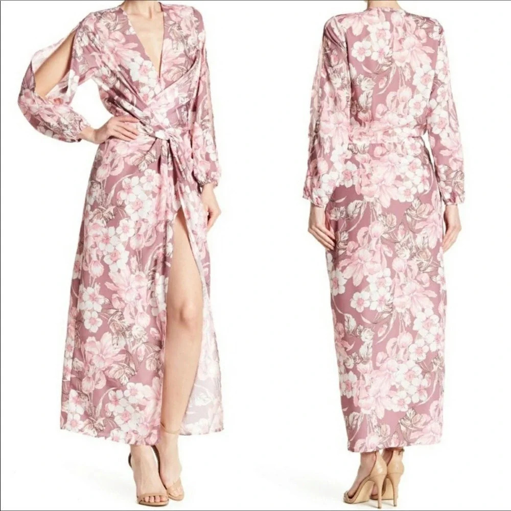 Alexia Admor Drape Front Cutout Wrap Dress Pink v6x